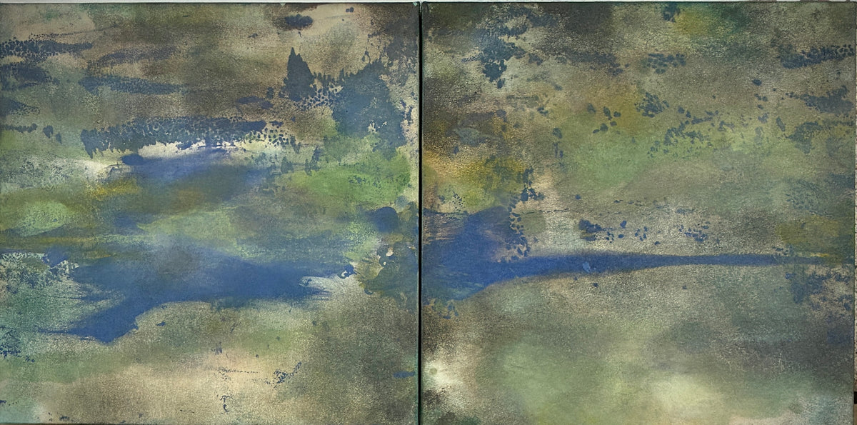 明け / Ake (2panels, each 18 × 18 × 2 cm / 7 × 7 × 0.75 inches)
